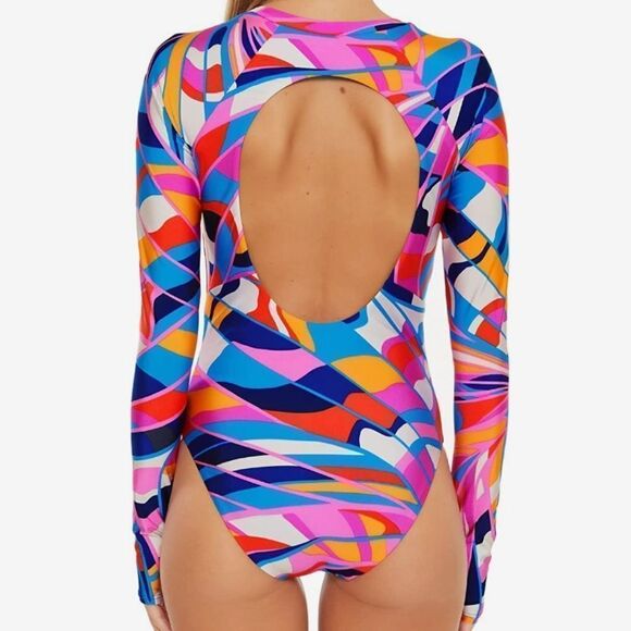 NEW 2023 TRINA TURK RIO ZIP-UP PADDLE SUIT RASH GUARD SWIMSUIT SIZE XLAR… - Picture 15 of 16